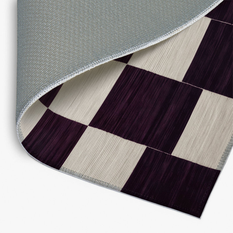 Tapis d'intérieur et d'extérieur à carreaux beige, Rectangulaire 8 pi x 10 pi