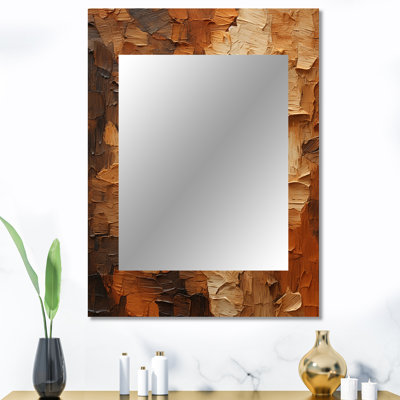 Brun arbre écorce Essence 2 - miroir mural arbre, miroir décoratif moderne, impression d'art en métal