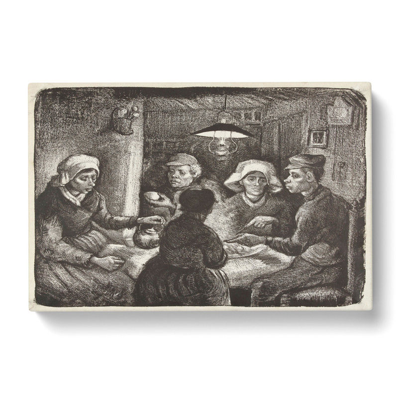 The Potato Eaters Sketch by Vincent Van Gogh - Wrapped Canvas Print, 40cm H x 60cm W x 3cm D
