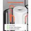 Porte-papier hygiénique en acier noir mat avec tablette 3 en 1 pour rouleaux géants. Convient aux grandes salles de bain. Parfait pour ranger le baume à lèvres et les serviettes sur le dessus.