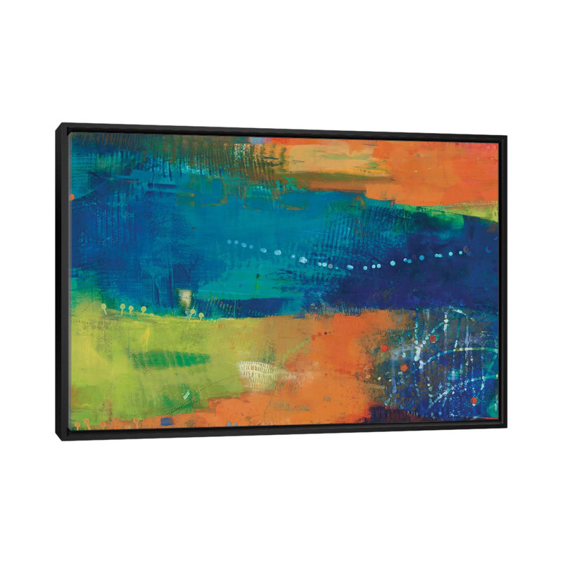 « yardland iv », impression sur toile, H 18 po x l 26 po x P 1,5 po, Toile avec cadre noir, Pas de tapis