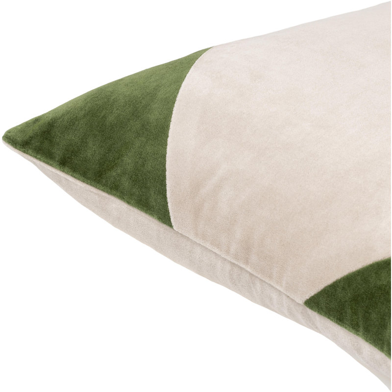 Coussin en coton Denny, 18 po x 18 po, Sauge pâle, Duvet