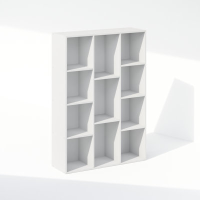 Ebern Designs Reed 11-Cube Reversible Open Shelf Multipurpose Bookcase, Storage Organizer, White