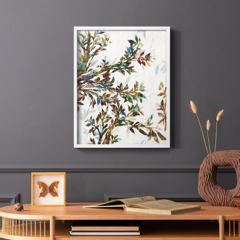 Arbre de vie II, reproduction encadrée - bois massif, Cadre simple blanc, H 28 po x l 22 po