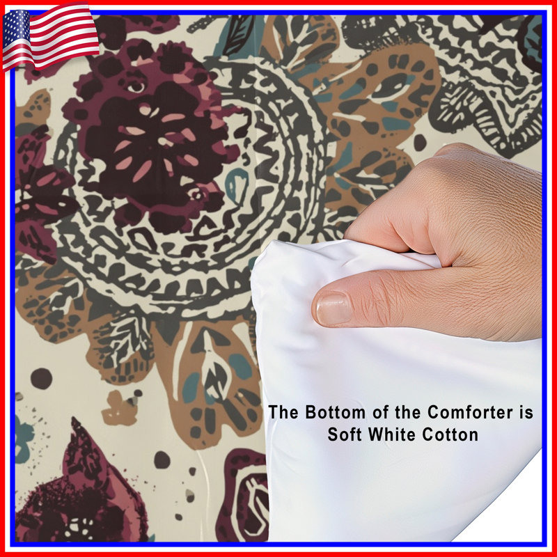 Floral Botanical Pattern Comforter, Twin