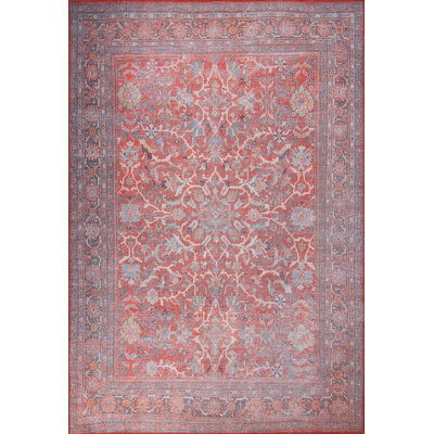 Vintage Patterned Woven Base Decorative Red Carpet