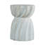 Table d'appoint ronde en fibre de verre, petite table décorative, style marbre, finition artisanale.
