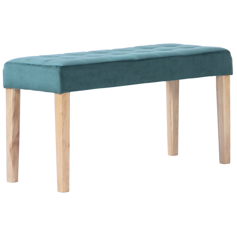 Velvet Bench, Green, 48 cm H x 90 cm W x 35 cm D