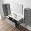 Meuble-lavabo double mural 48 po avec lavabos en acrylique et 2 armoires latérales Nekishia - devant cannelé, tiroirs à fermeture en douceur-841050930