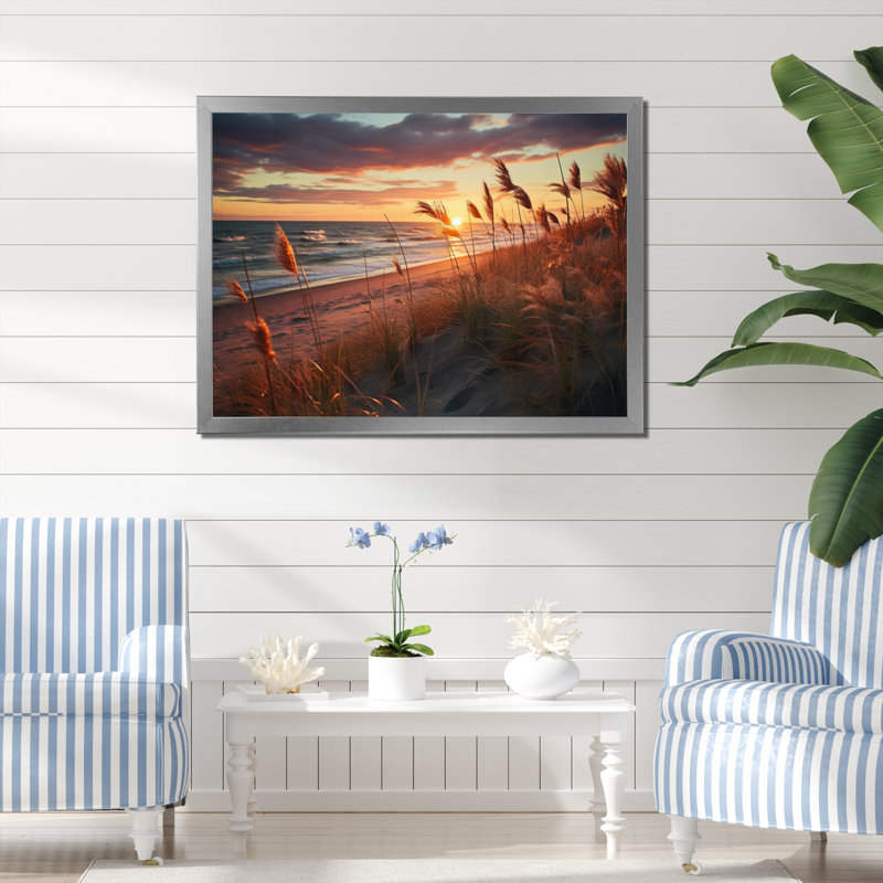 Golden Sands A Mesmerizing XIII - Landscapes Canvas Art Print, H 12 po x l 20 po x P 1 po, Cadre photo argenté