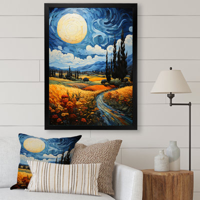 Reproduction d'art sur toile, "Le champ de blé avec cyprès" par Vincent I