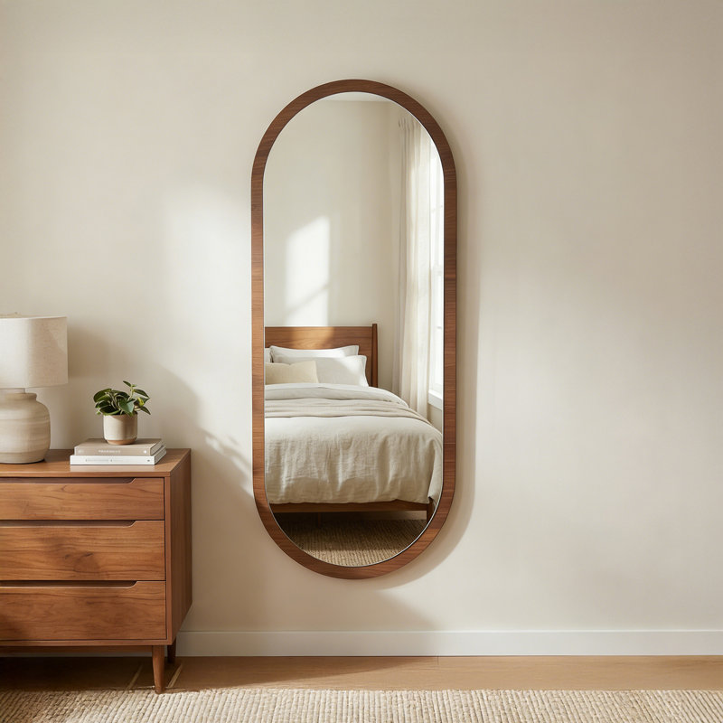 Oval Mirror, Walnut