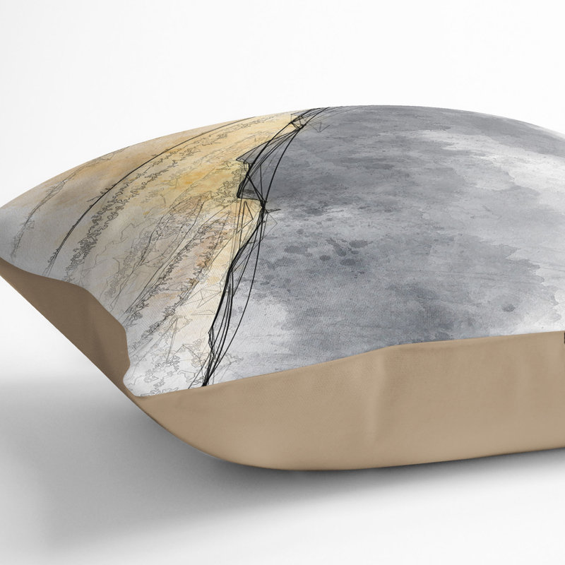 Edge of a Sand Dune Cushion with Filling, 40cm H x 40cm W x 15cm D, Stone