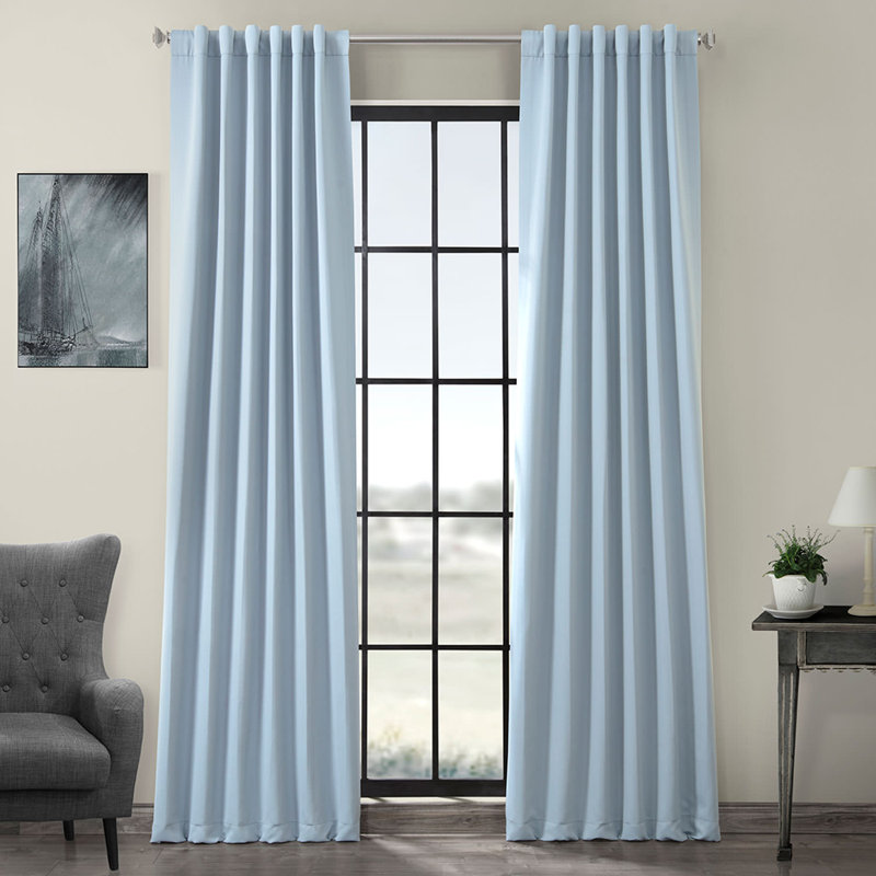 Rideau simple occultant en polyester l 50 po Betria, l 50" x L 84", Bleu givré