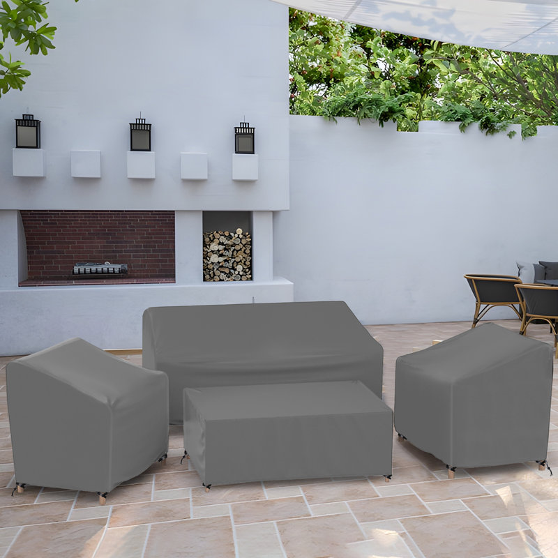 Outdoor Patio Conversation Set Cover, Gray