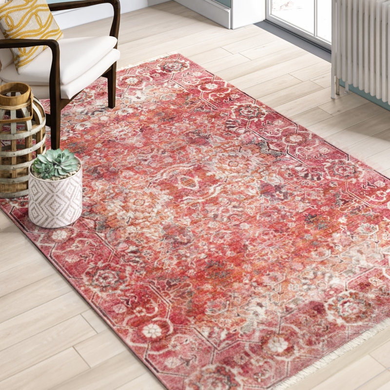 Glidewell Oriental Red/Orange Area Rug, Rectangle 8' x 10'