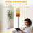  68.5" Standing Floor Lamp Abstract Gradient Stripes Warm Cool Dimmable Metal Pole Lamp with Linen Lampshade LED Bulb Included
