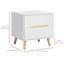 Table de chevet 2 tiroirs Gib en blanc / brun
