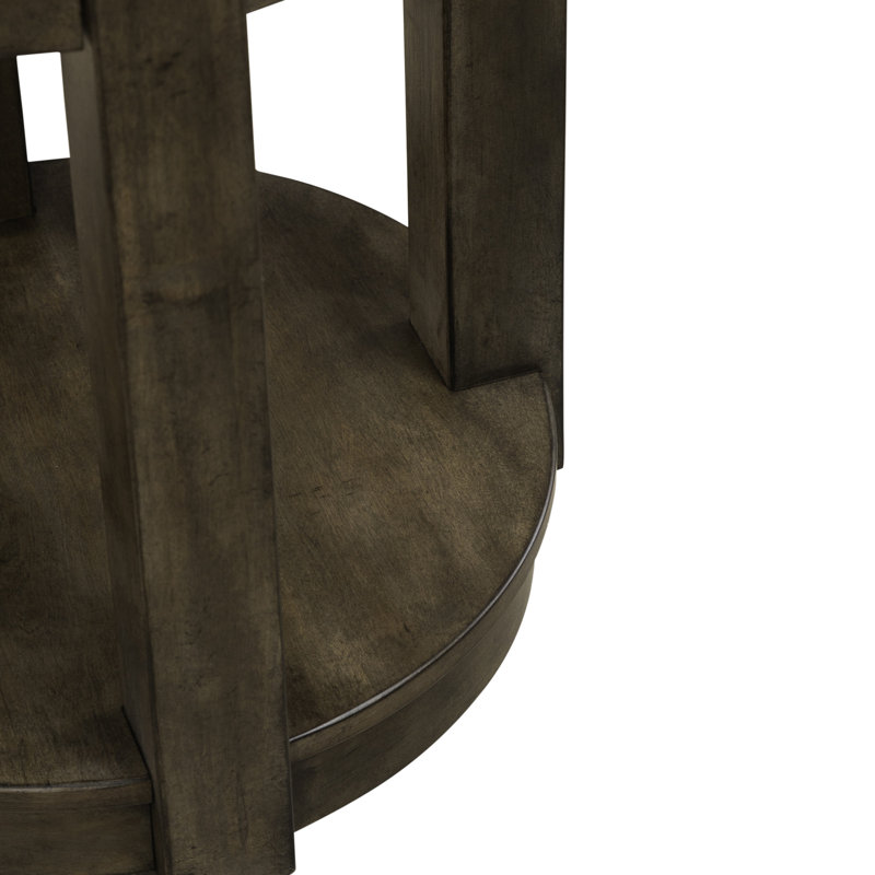 Table de bout ronde Arnaline avec tablette de plancher