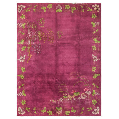 Tapis art-déco antique et tapis de Pékin antiques rectangle unique de 8 pi 11 po x 11 pi 10 po chinois