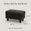 Pouf de rangement en similicuir avec garniture cloutée, repose-pieds/tabouret de rangement dissimulé, 72,4 x 49,5 x 44,5 cm, noir.