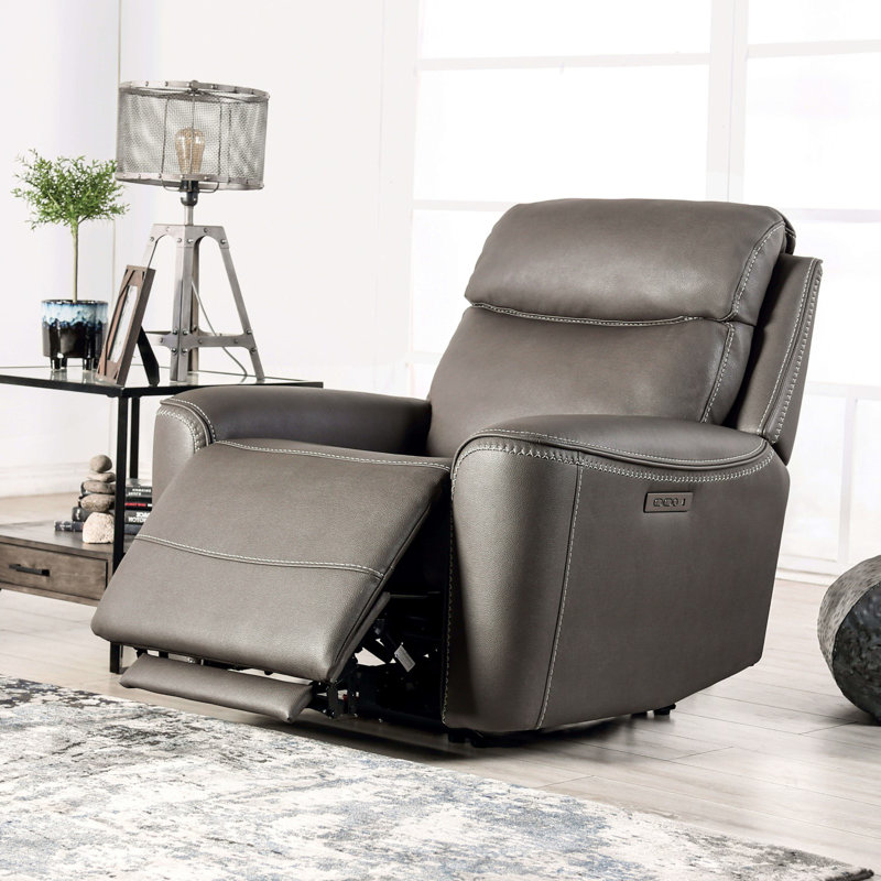 Fauteuil inclinable électrique transitionnel l 34,4 po, gris
