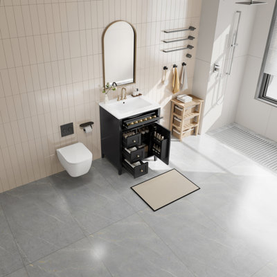 Meuble-lavabo avec lavabo / meuble-lavabo avec un tiroir rabattable et deux tiroirs / tablette réglable