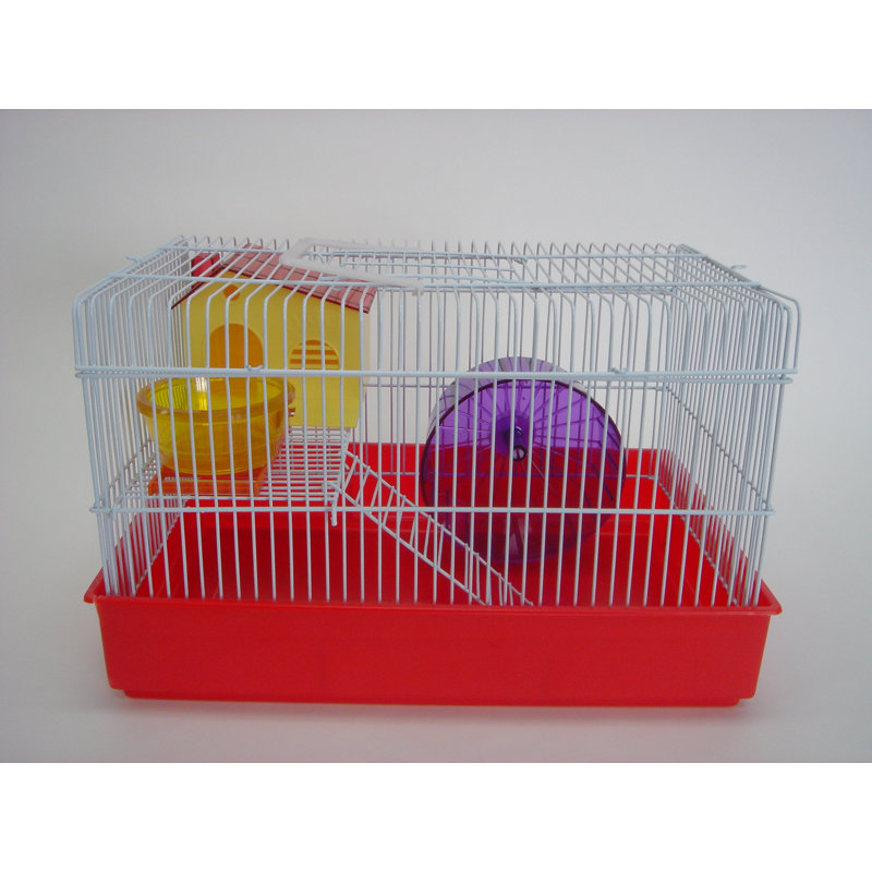 Cage à petits animaux 2 niveaux, Rouge