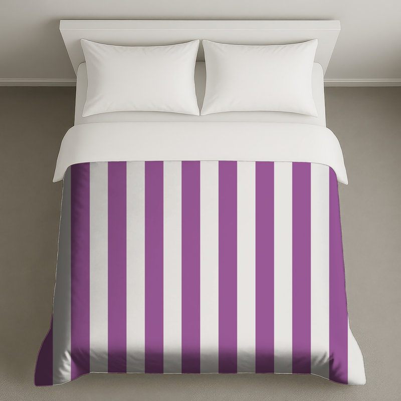 Purple Vertical Stripes Duvet Covers, Très grand lit