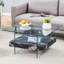 Table basse, table d'appoint avec pieds en verre trempé