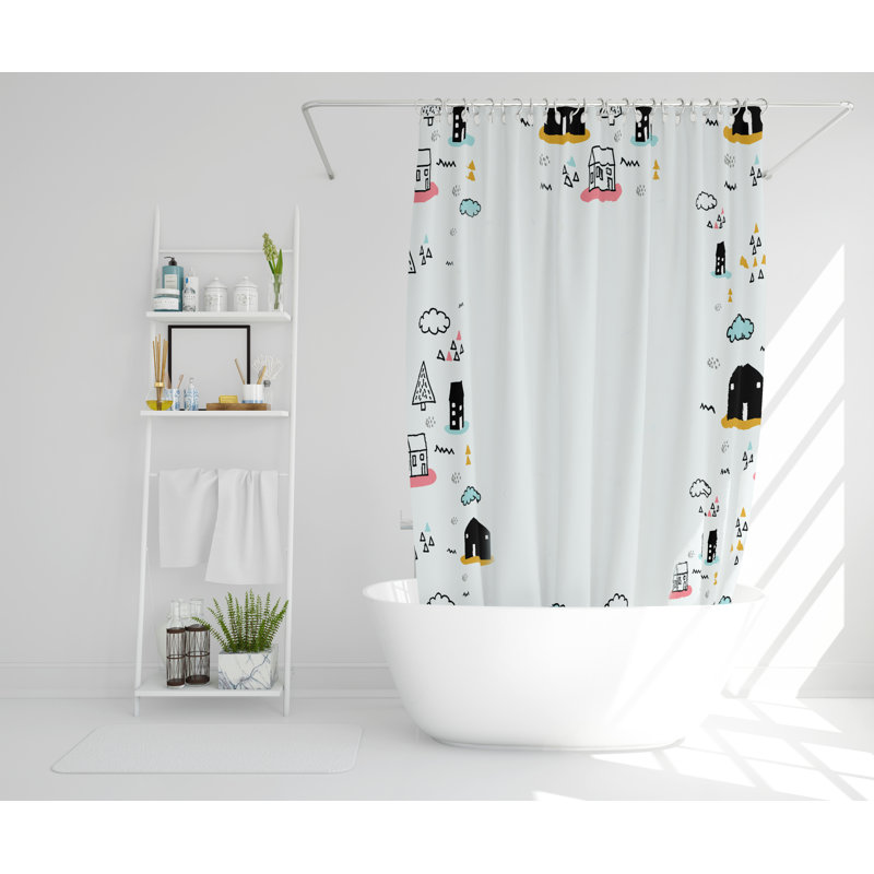 Katharine Polyester Shower Curtain Set, 168cm H x 168cm W