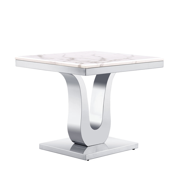 Table d'appoint Gracianna, Argent, gris