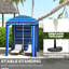 Abri de plage portatif - 5,9 pi x 5,9 pi, rayure bleue, pare-soleil, évents, sacs de sable, parasol de sac de transport et garde blanche, murs, sac