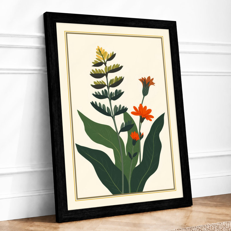 Two Specimens Botanical - Framed Print, A4 - 29.7 x 21.0 cm, Black