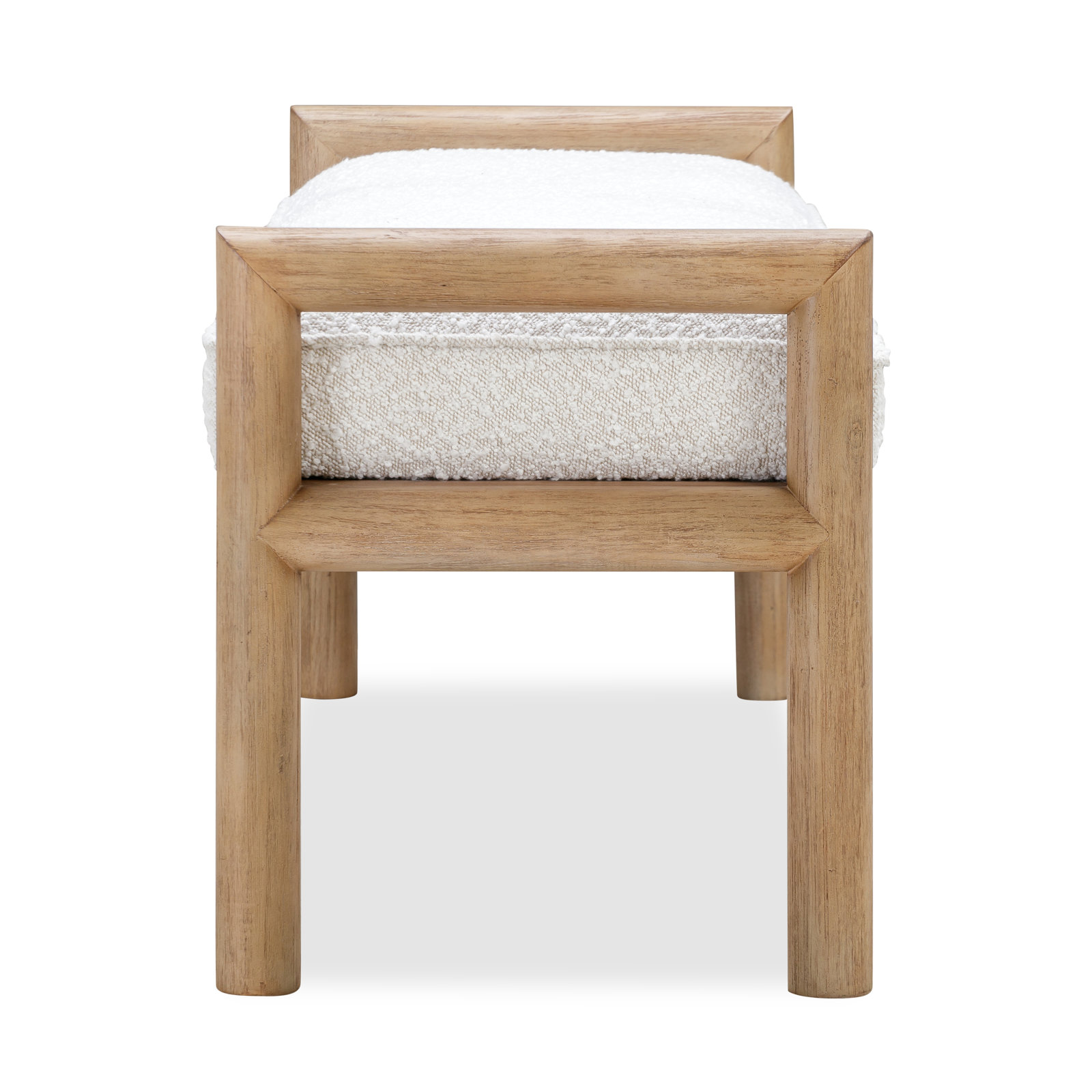 Colleen 60" Acacia Wood Bench, Natural, White