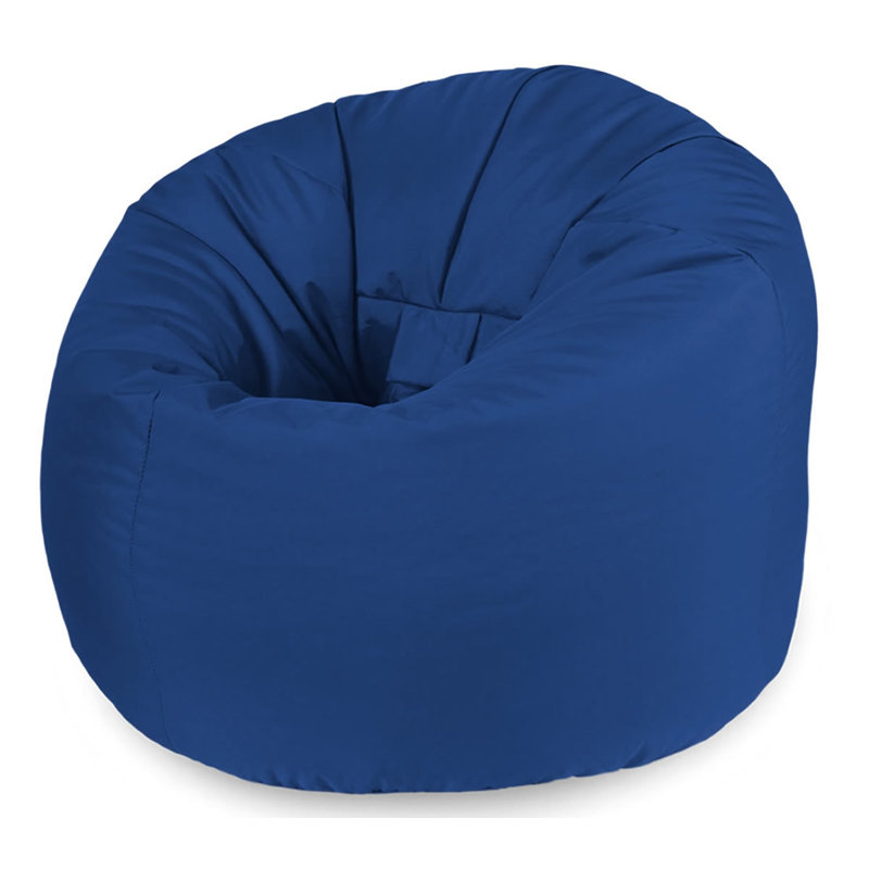 Attenborough Polyester Outdoor Friendly Refillable Bean Bag Chair, 80cm H x 70cm W x 70cm D, Blue