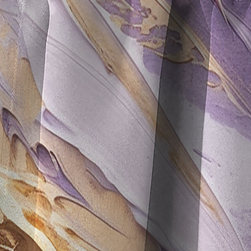 Purple And Gold Dynamic Abstractions II - Modern Blackout Abstract Curtain - 1 Panel, 52" W x 108" L