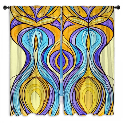 Rideaux abstraits abstraits et transparents - 2 panneaux
