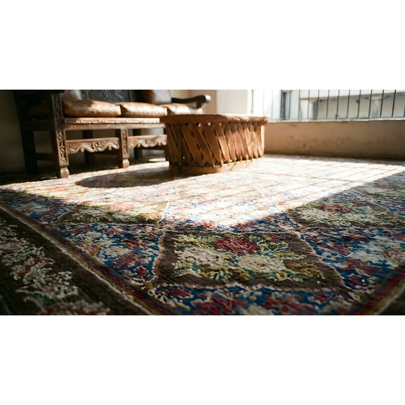 Antique Wool Blue Flat Weave Rug