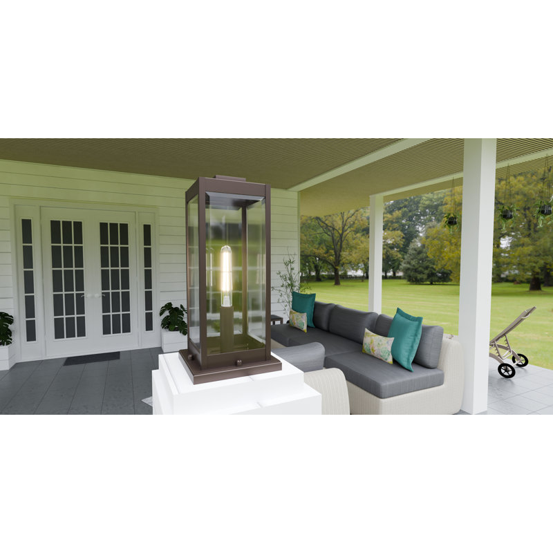 Wiebe 1-Light Western Bronze Outdoor Pier Mount Light