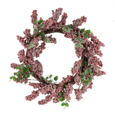 18X18x4.5" Timeless Red Frosted Berry Wreath