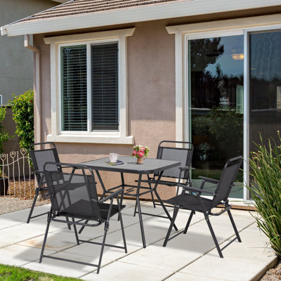 Nekole Square 4 - Person 80cm Long Patio Table Set