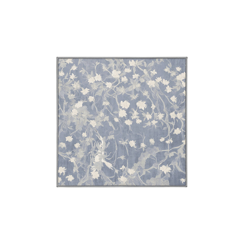 Machine Washable Gray Area Rug, Square 6'