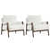 30" Wide Brayven Mid-Century Modern Upholstered Chenille Armchair With Wood Frame (Set of 2)