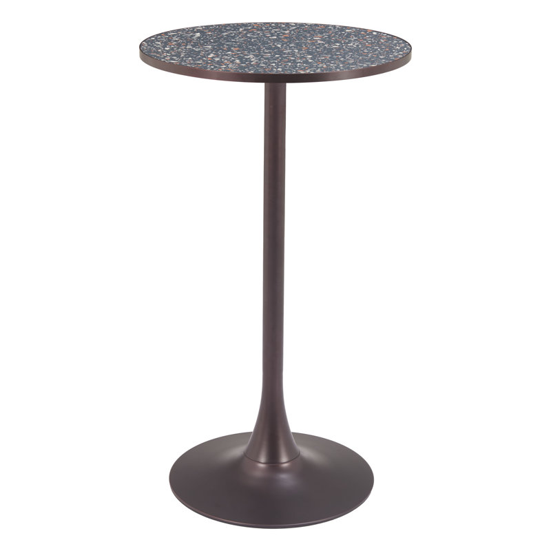 Table de bar Bite, Noir, Brun