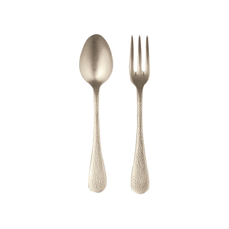 Epoque 2 Piece Stainless Steel Hostess Set, Pewter Champagne