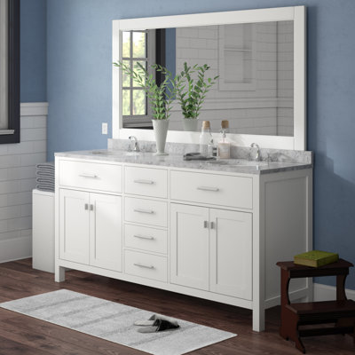 ensemble de meuble-lavabo de salle de bain double 72 po avec miroir Carrasquillo
