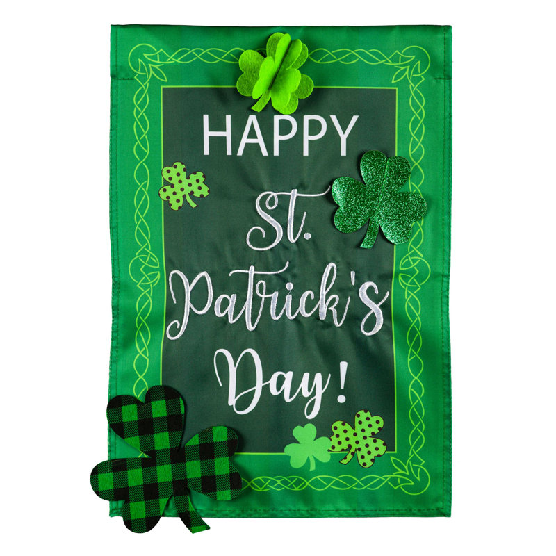 Drapeau appliques de jardin St. Patrick's Shamrocks