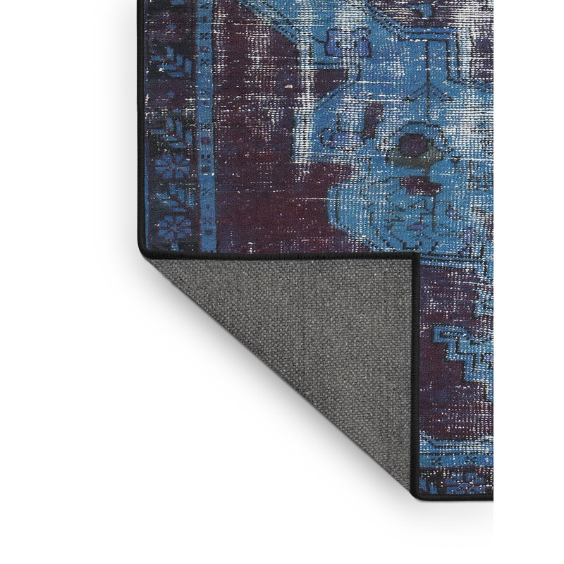 Tapis oriental rouge / bleu, Rectangle 7 pi x 9 pi