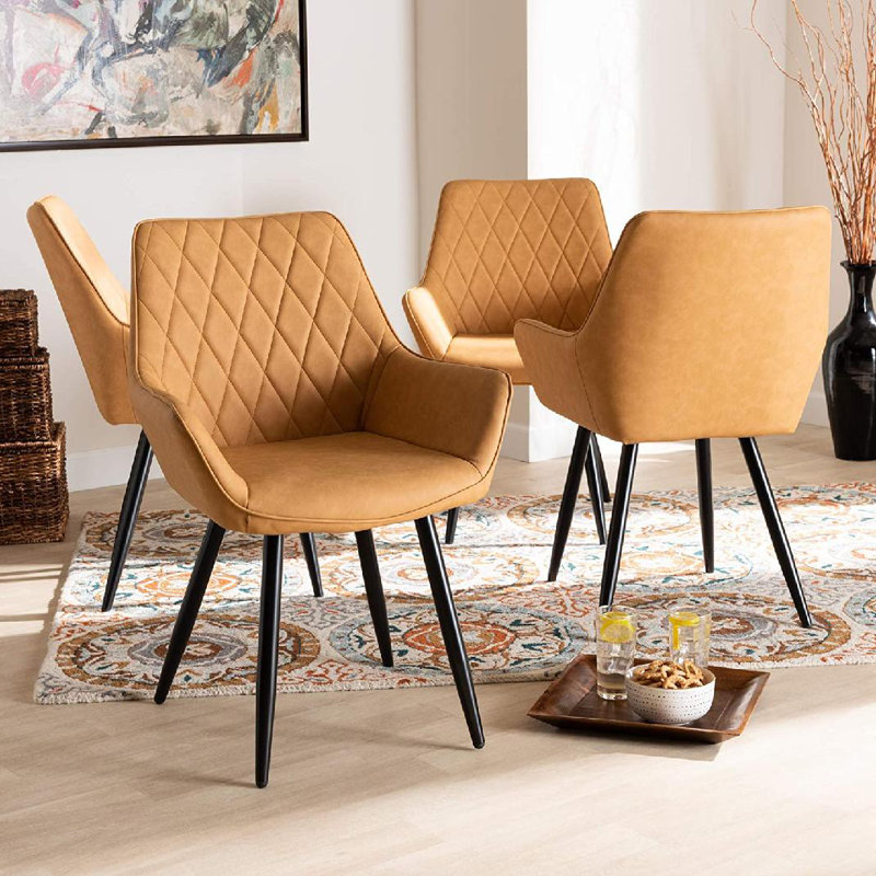 Chaise avec accoudoirs rembourrée Holst, Gris